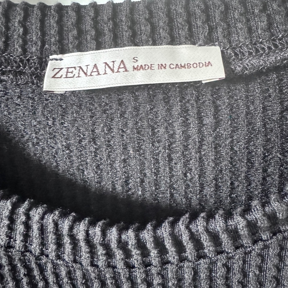 NWOT-Zenana Outfitters Black Ribbed Top & Shorts Set-Small - Picture 3 of 6